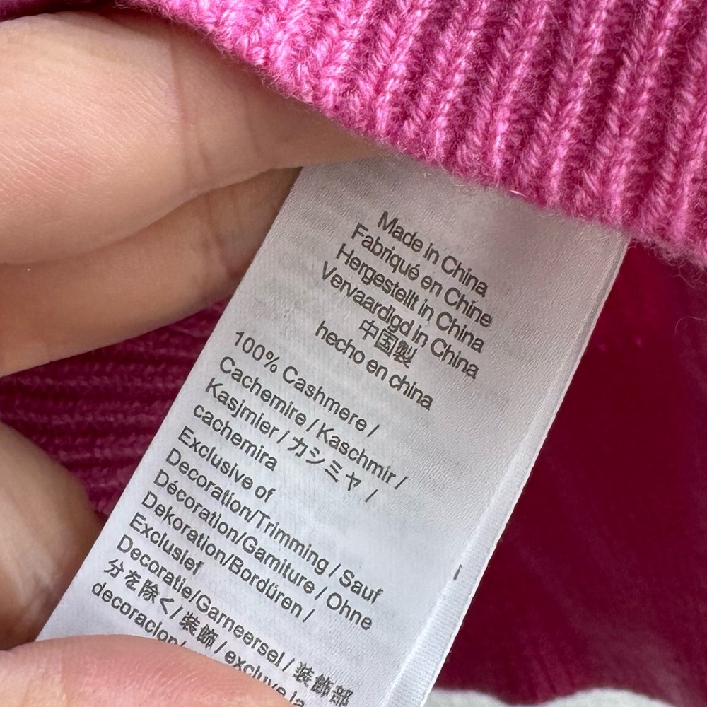 J. Crew Pink Ribbed Cashmere Sweater Preppy size medium - Picture 5 of 6